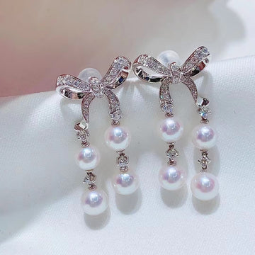 Diamond & Akoya pearl Earrings