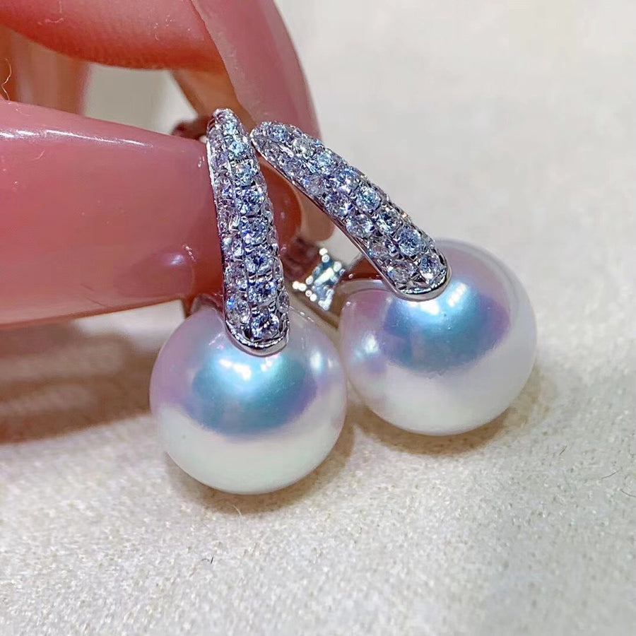 Diamond & Akoya pearl Earrings