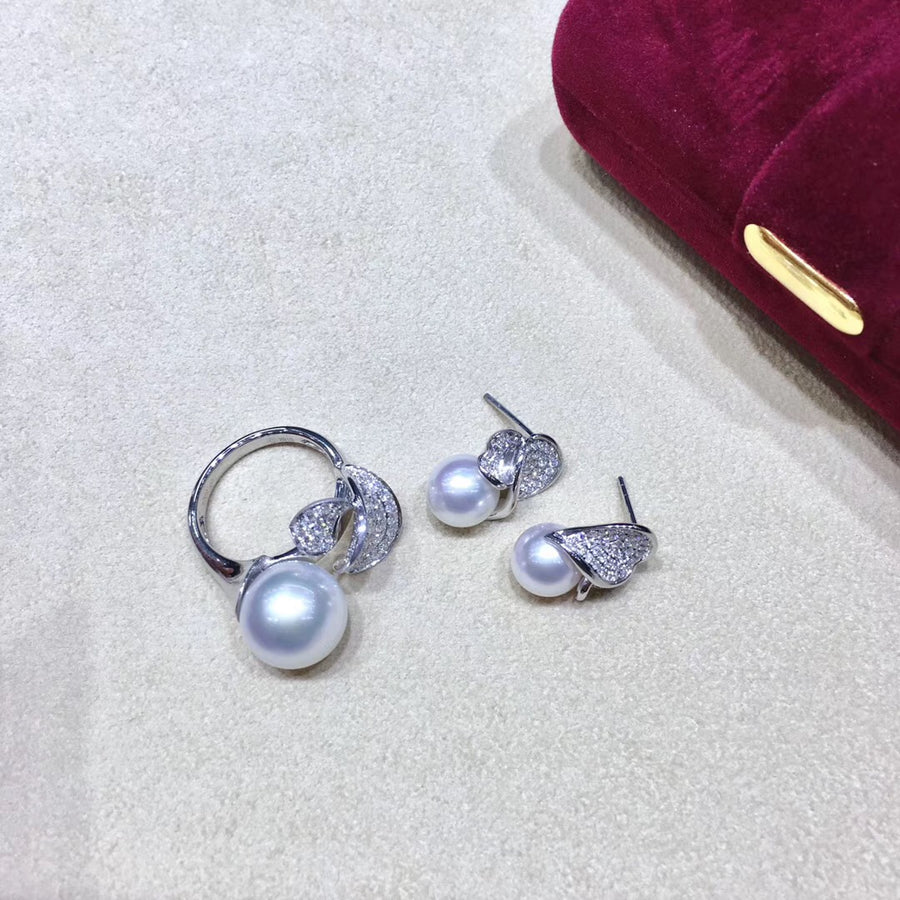 South Sea Pearl Earrings & Ring Set
